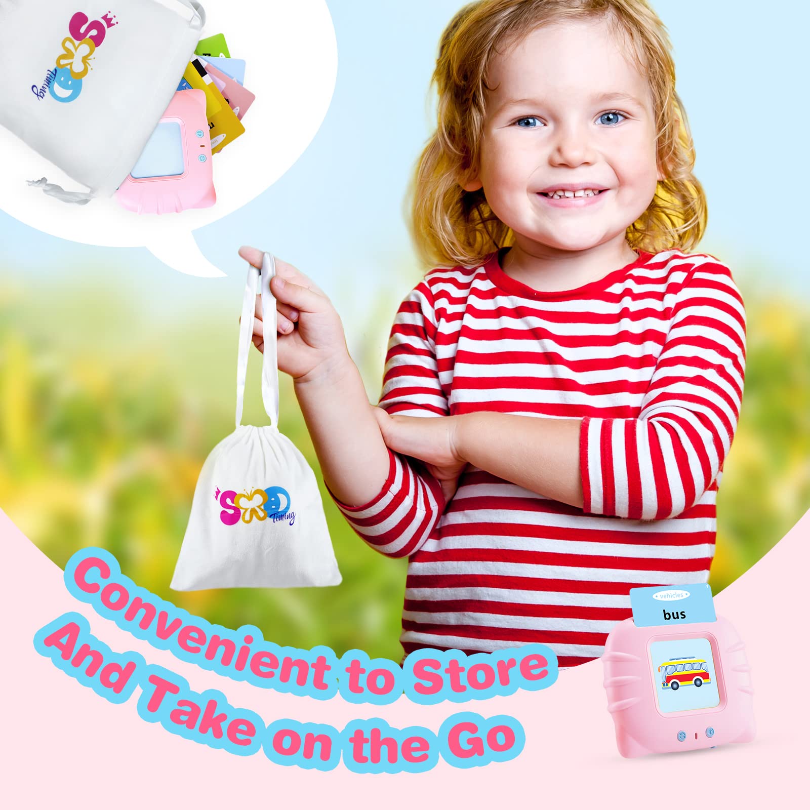 Talking Flash Cards for Toddlers 2-4 Years | 224 Sight Words Learning Toys | Audible Educational Flashcards for Kids Ages 1-5 | Perfect Gift for Boys & Girls | Kindergarten Learning Activities | Ideal for Home & Classroom Use