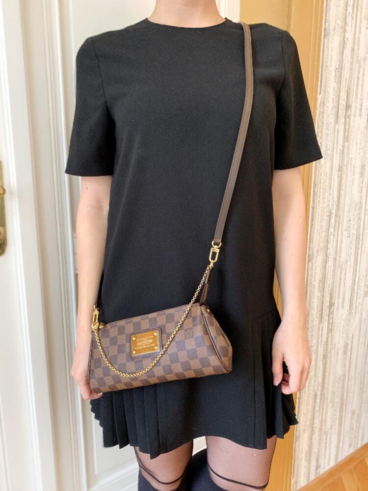 Authentic LV Eva Clutch Bag in Damier Ebene Canvas - Luxury Crossbody Purse for Women | Perfect for Evening Events, Date Nights & Travel Accessories