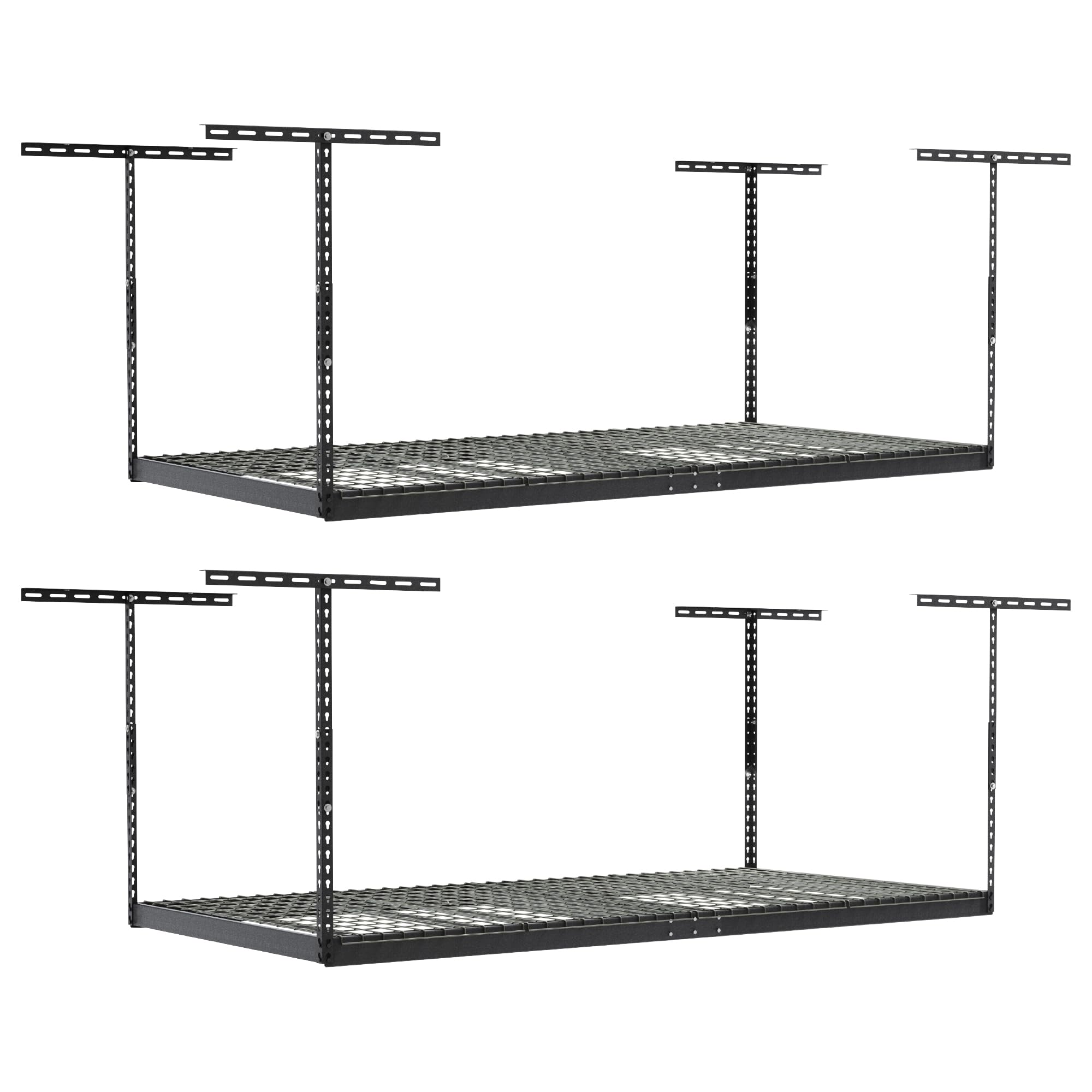 Heavy Duty Overhead Garage Storage Rack - 600 lb Capacity Adjustable Ceiling Mount Organizer (4x8 Hammertone, 24