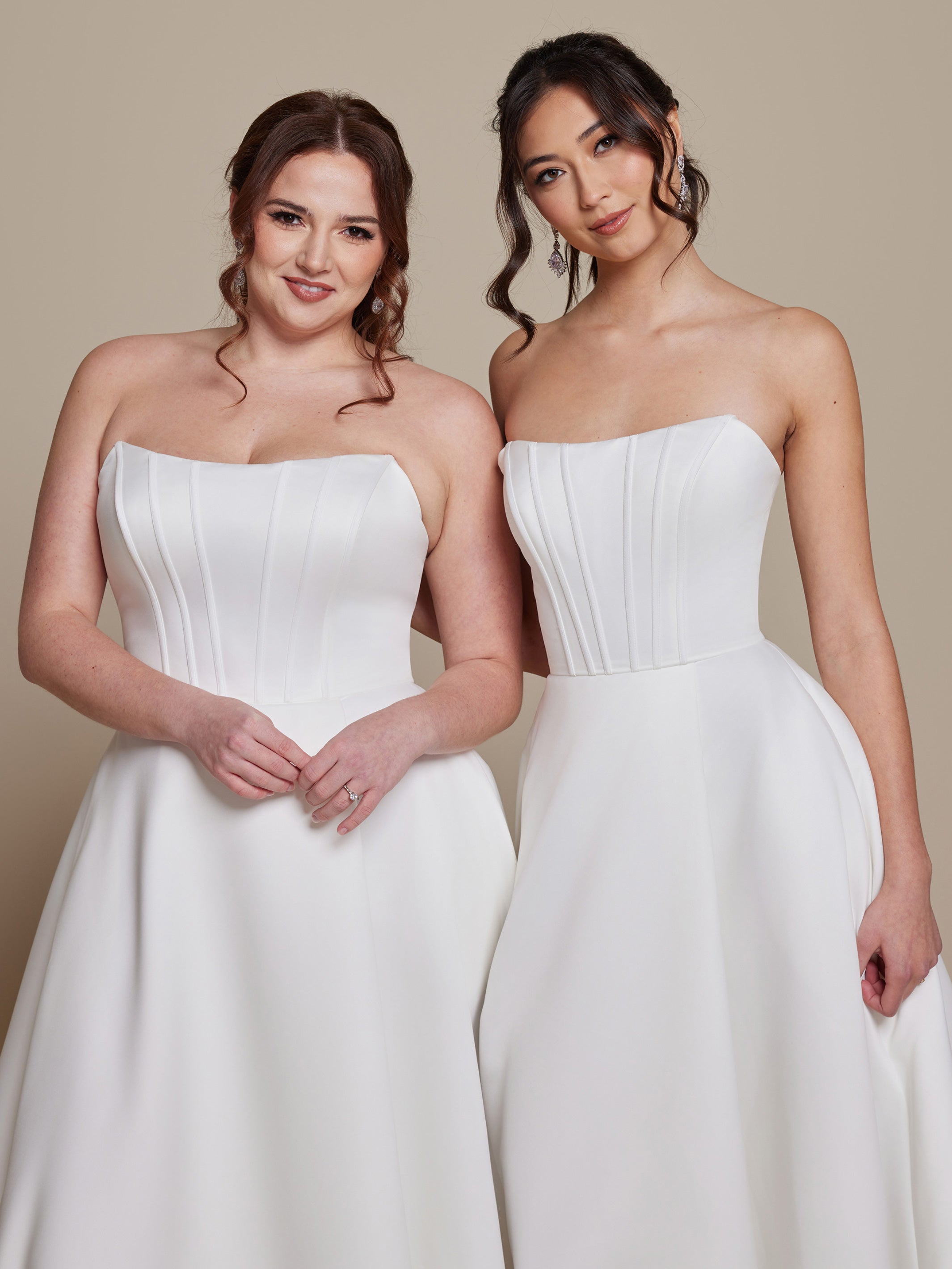 Lyra Satin Wedding Dress with Pockets - Elegant A-Line Bridal Gown for Church Ceremony & Outdoor Photography