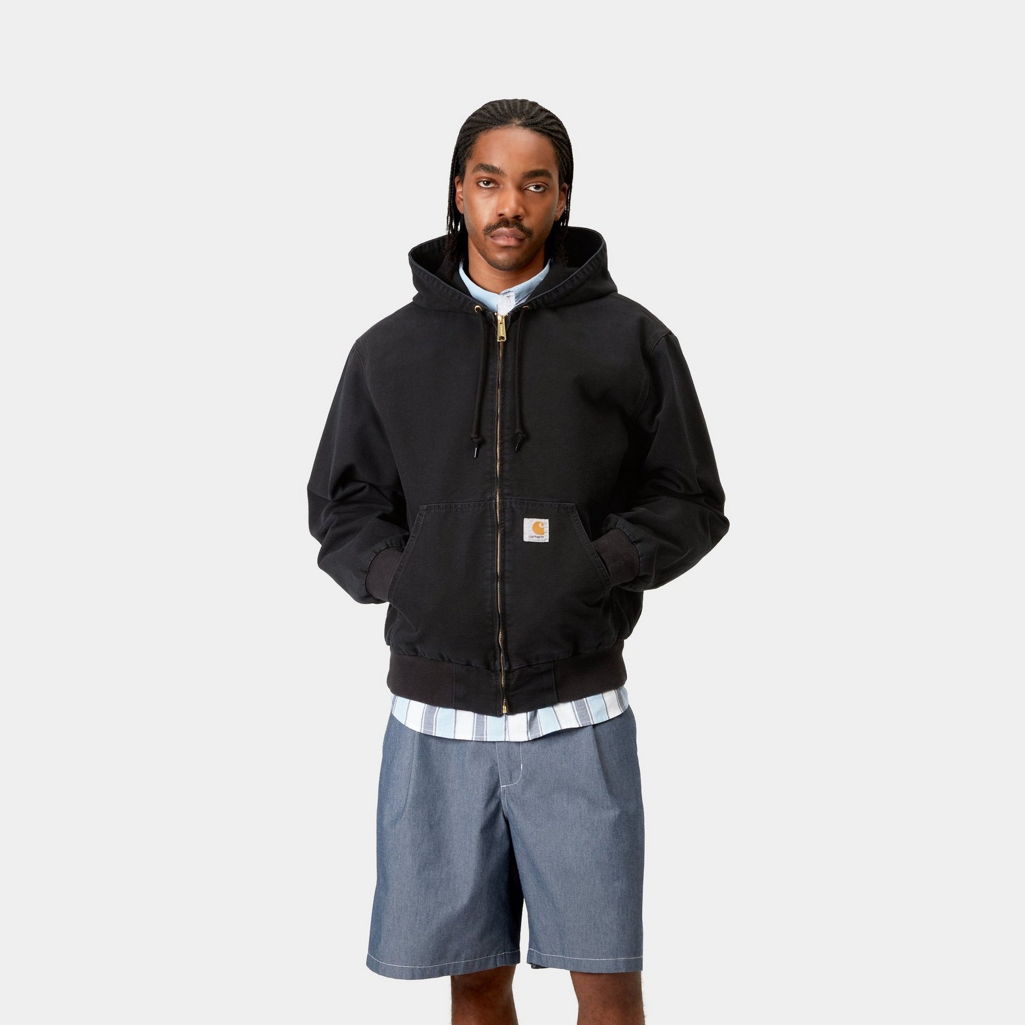 OG Active Jacket for Men & Women - Lightweight Spring Windbreaker in Stone Canvas & Black | Perfect for Outdoor Hiking, Running & Casual Wear