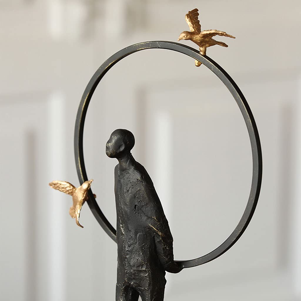 Jinyi2016SHOP Cast Iron Character Sculpture - Unique Desktop Decor for Living Room, Office & Home | Creative Art Gift Idea for Housewarming, Birthday & Holidays