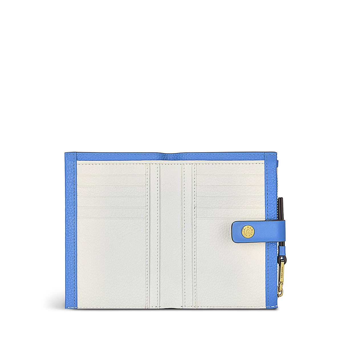 RADLEY London Rivington Genuine Leather Medium Bifold Wallet for Women - Multi-Card Holder with Zipper Pocket | Slim RFID Blocking Wallet in Azure Blue | Perfect Gift for Mother's Day, Travel & Everyday Use
