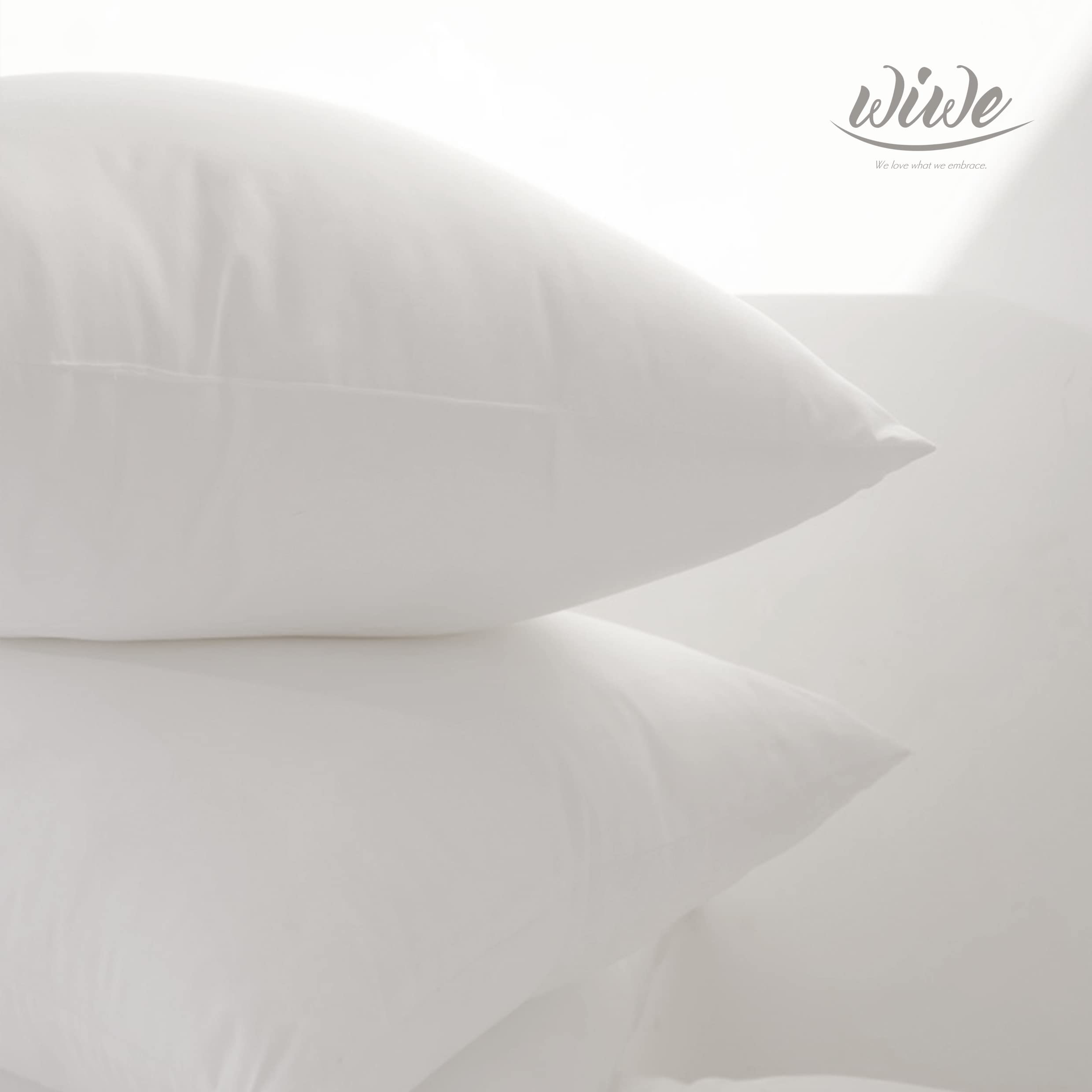 WIWE Standard Size Luxury Hotel Collection Bed Pillows - 2 Pack Super Soft Down Alternative Pillows for Back, Side & Stomach Sleepers | Perfect for Home, Hotel & Guest Room Comfort