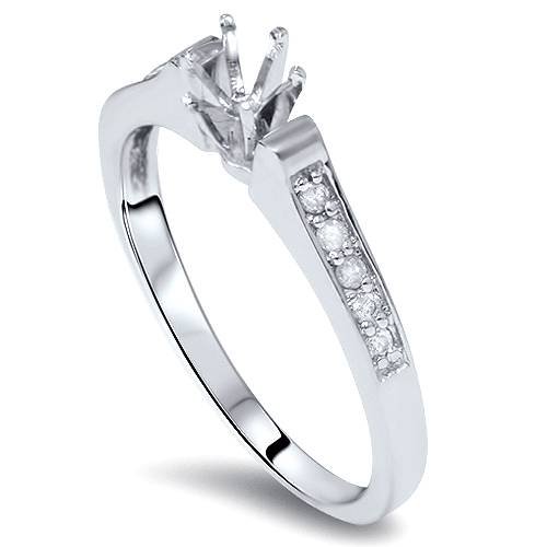 Diamond Engagement Semi Mount Ring Setting in 14K White Gold - Perfect for Proposals, Weddings & Anniversaries