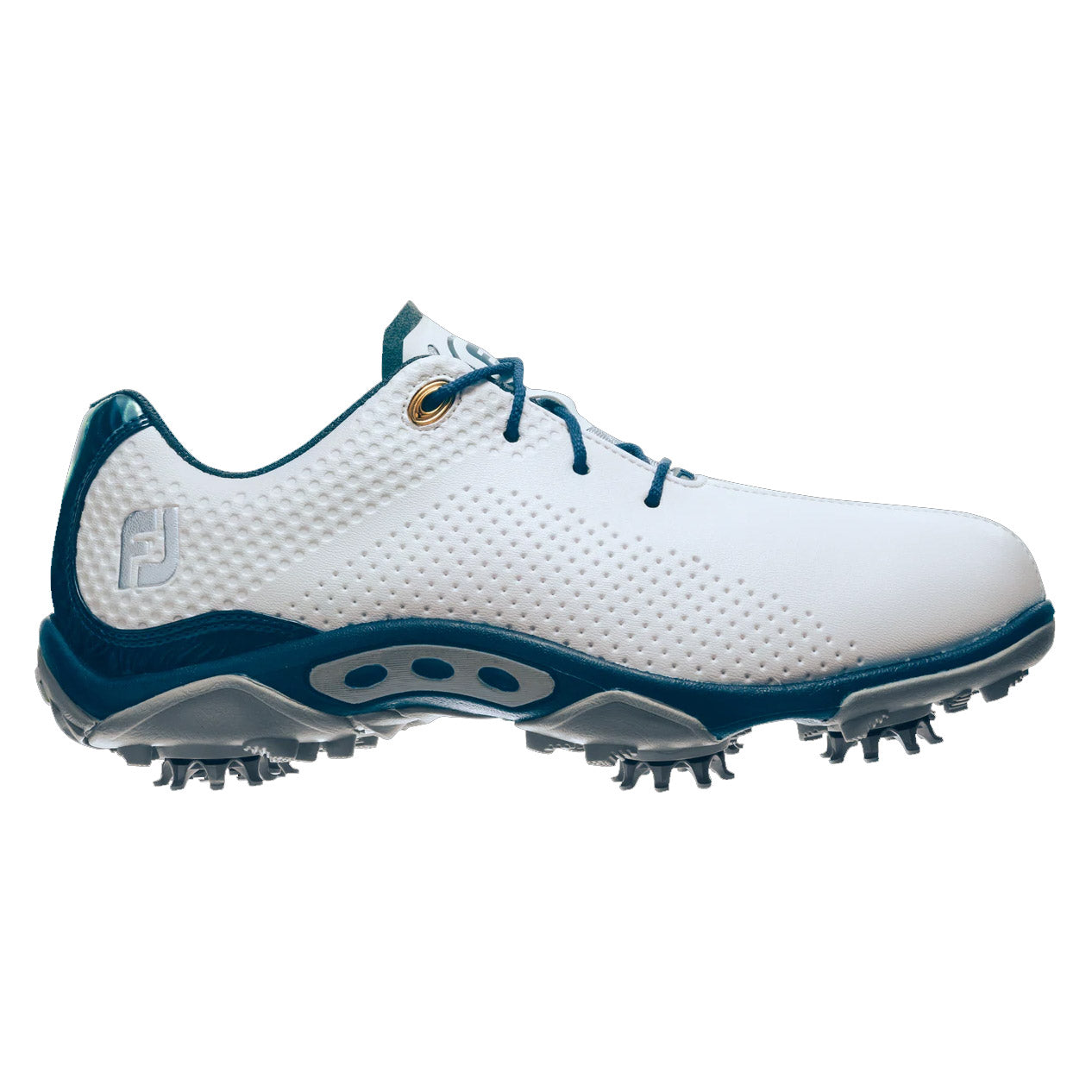 FootJoy D.N.A. White Junior Golf Shoes - Lightweight & Waterproof for Young Golfers - Perfect for Tournaments & Driving Range Practice