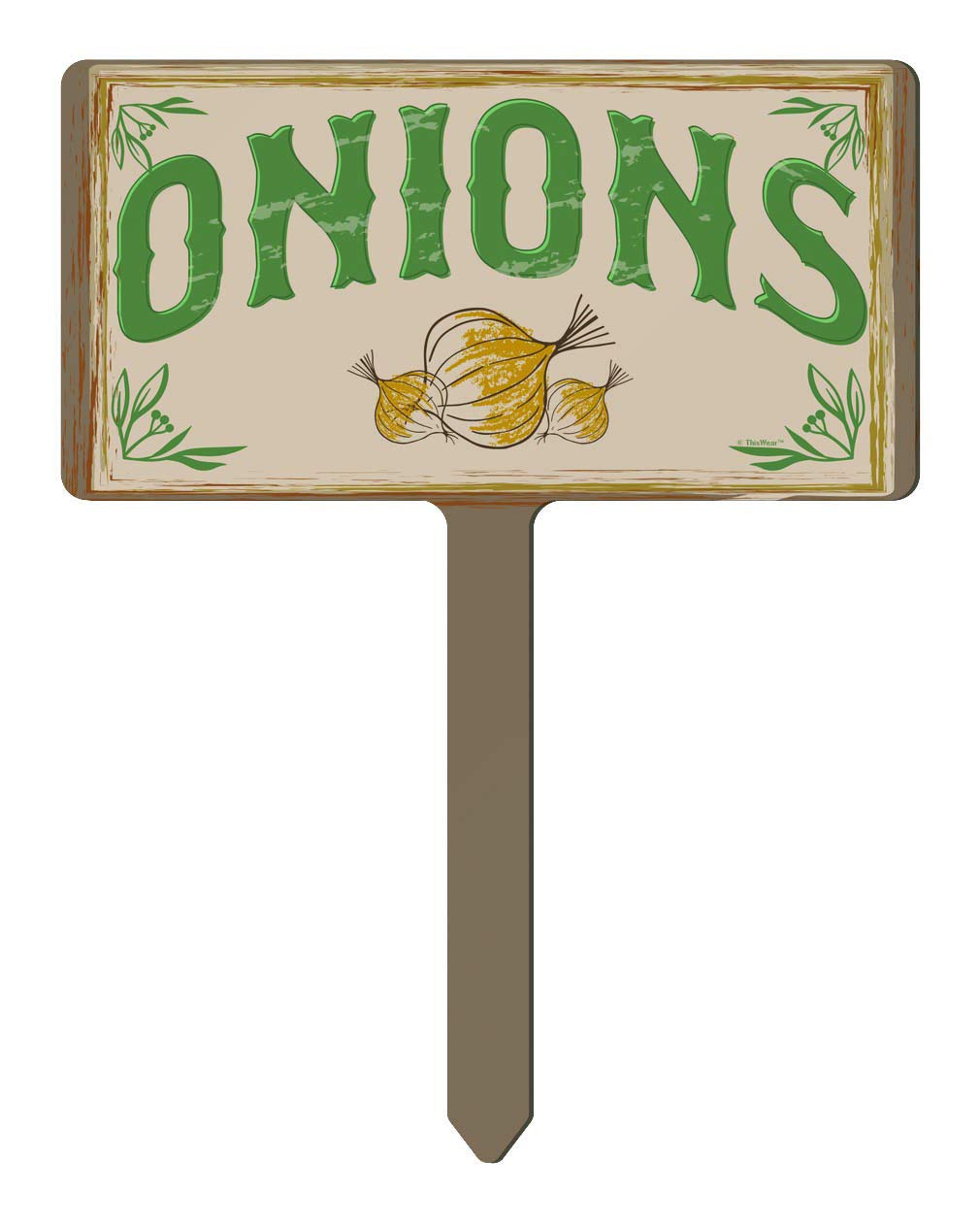 Vegetable Garden Sign for Onions - 1-Pack Small Rectangle Farm Sign for Gardening, Farming & Outdoor Decor | Perfect for Vegetable Patches, Backyard Gardens & Farmhouse Style Yards