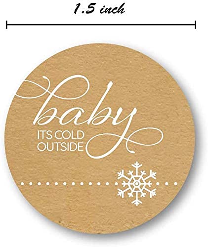 500 Christmas Snowflake Stickers - Baby It's Cold Outside Holiday Seals | 1.5