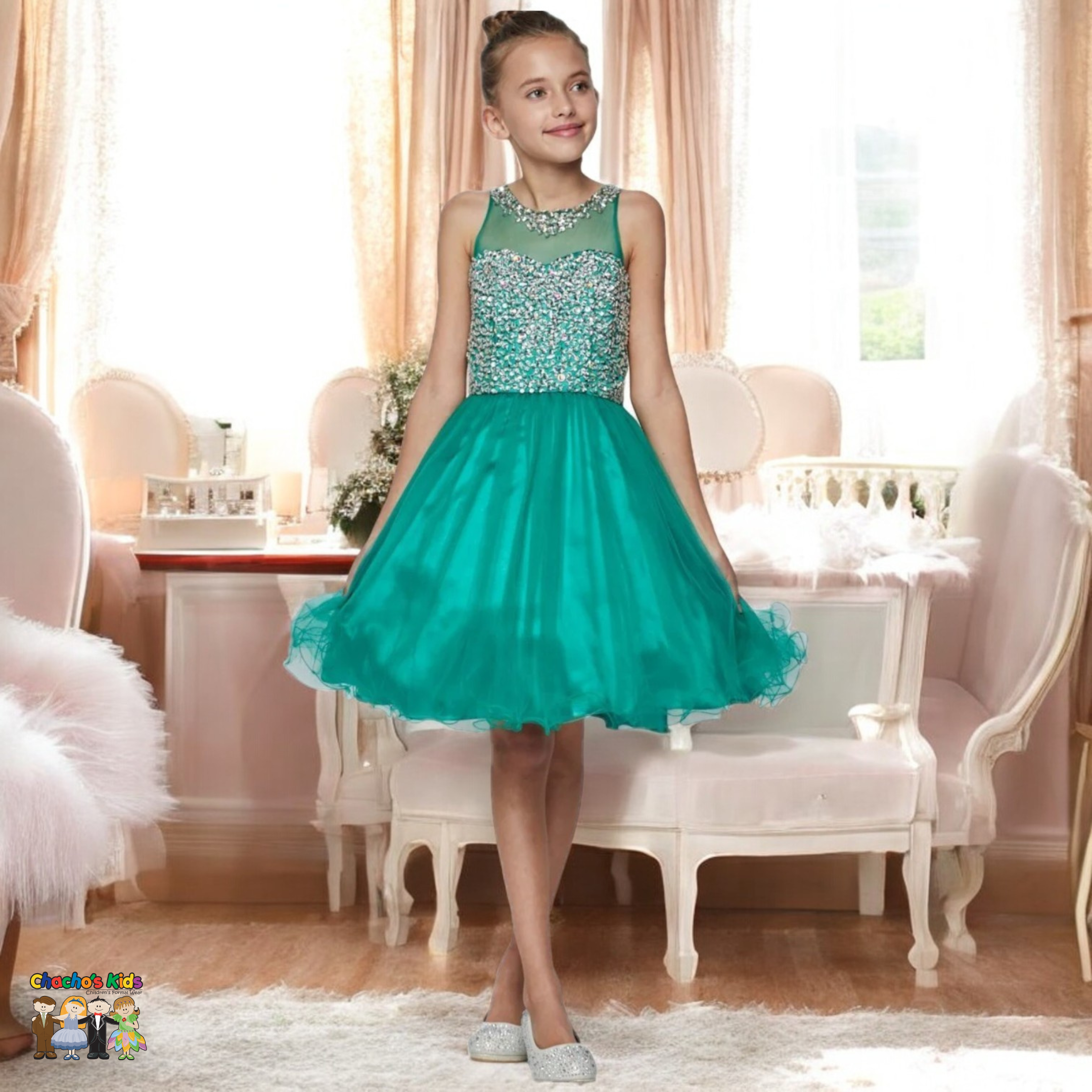 Beautiful Flower Girl Dress 8501 - Elegant Party Gown for Weddings, Baptisms & Special Occasions