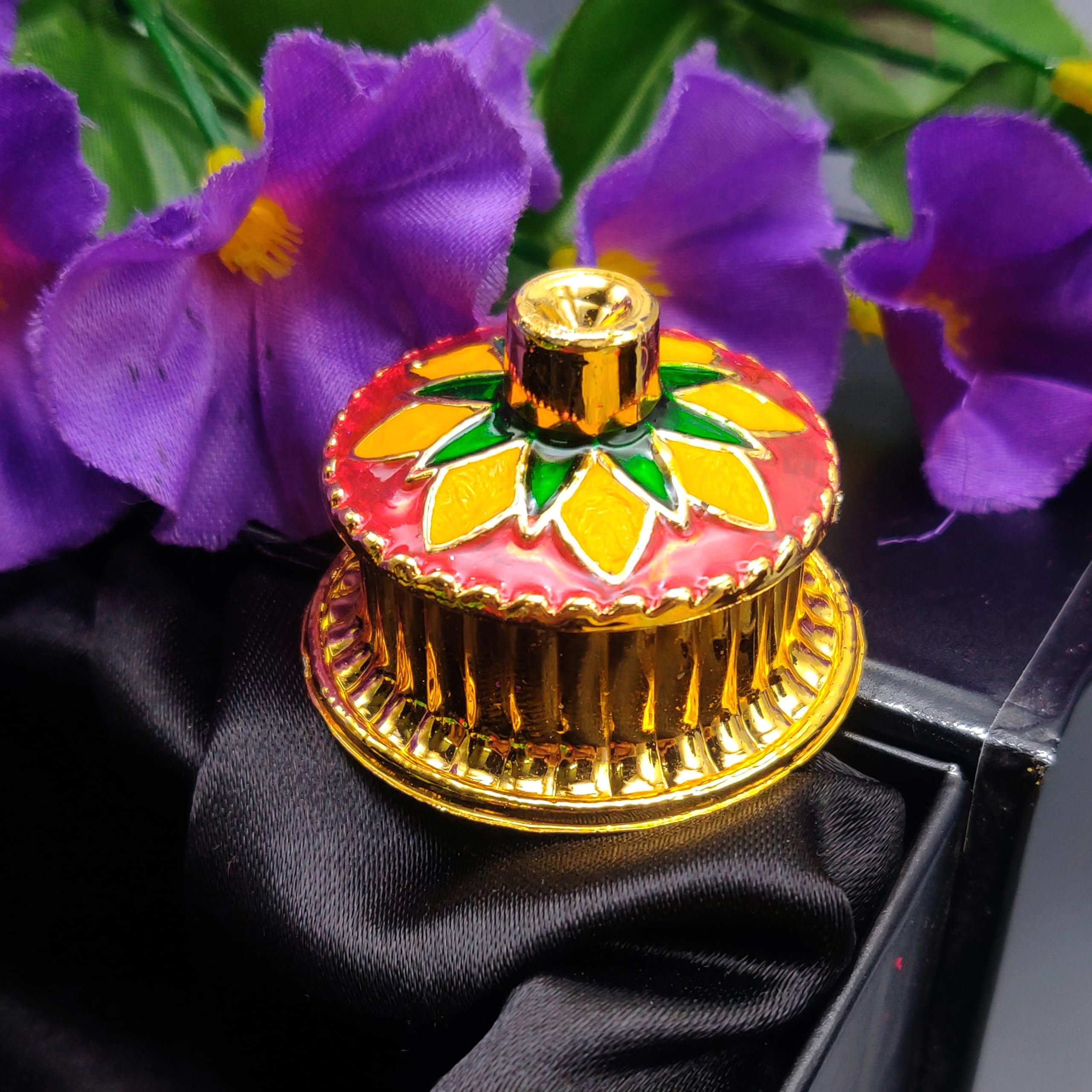 Handmade Decorative Kumkum Holder Tray Set - Traditional Indian Pooja Platter for Home Temple (10 Pieces) - Perfect for Diwali, Puja Ceremonies & Spiritual Decor