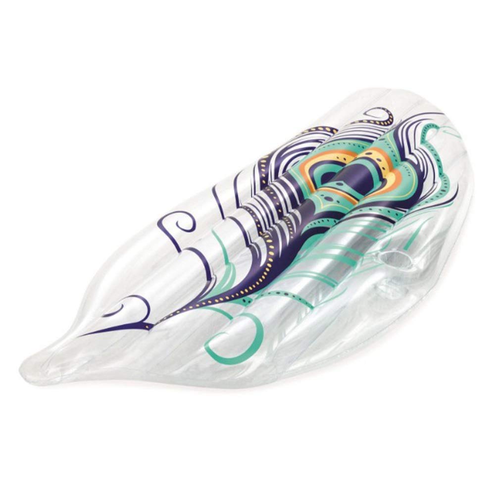 Premium Inflatable Pool Float Airbed Sofa - 189x79cm Transparent Feather Design with Drainage Holes - Perfect for Summer Beach, Pool Relaxation & Water Lounging