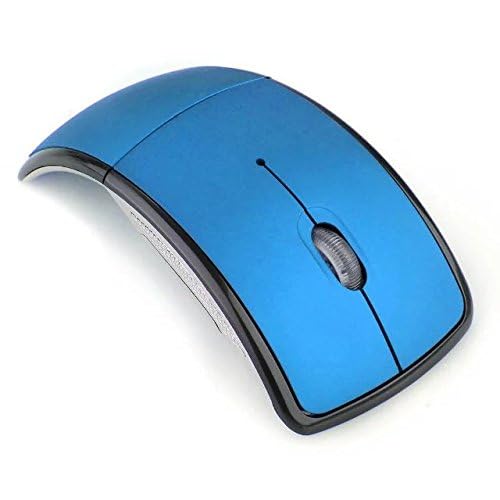 Foldable Wireless Mouse 2.4GHz with USB Receiver - Portable Ergonomic Computer Mouse for PC, Laptop, Notebook (Blue) | Perfect for Travel, Office & Home Use