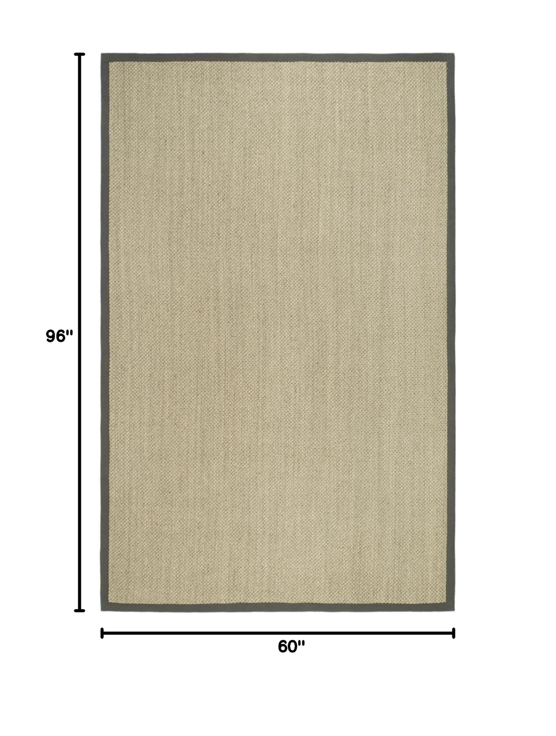 SAFAVIEH Natural Fiber Collection 5' x 8' Area Rug - Marble & Grey Sisal Border Design | Easy Care & Durable | Perfect for Living Room, Bedroom, High Traffic Areas | Home Decor & Floor Protection (NF443B)