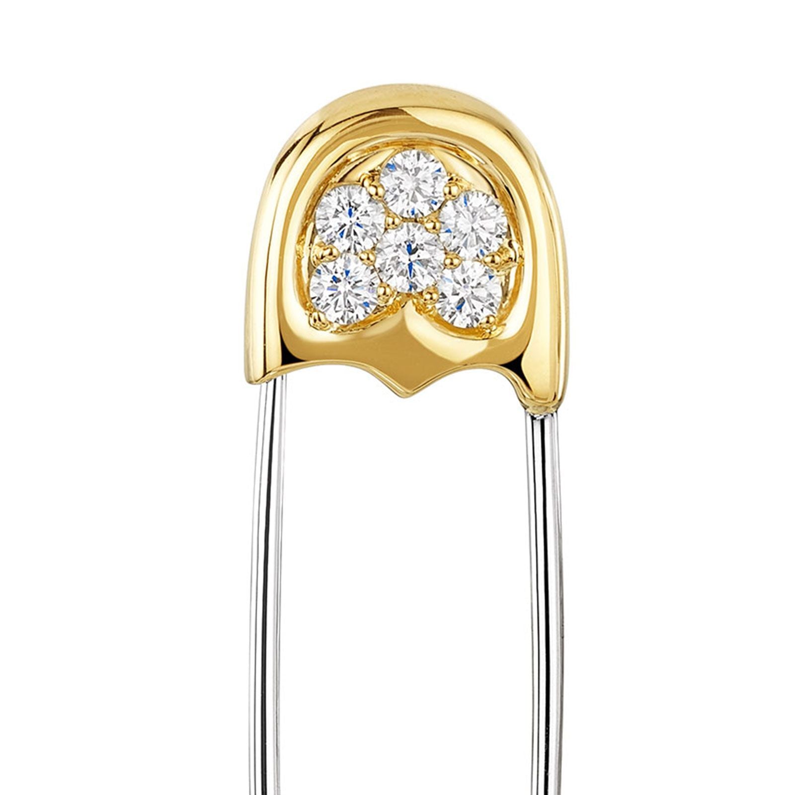 18ct Yellow & White Gold Brilliant Cut Diamond Pin 0.57ct - Elegant Jewelry for Women, Perfect for Weddings, Anniversaries & Special Occasions