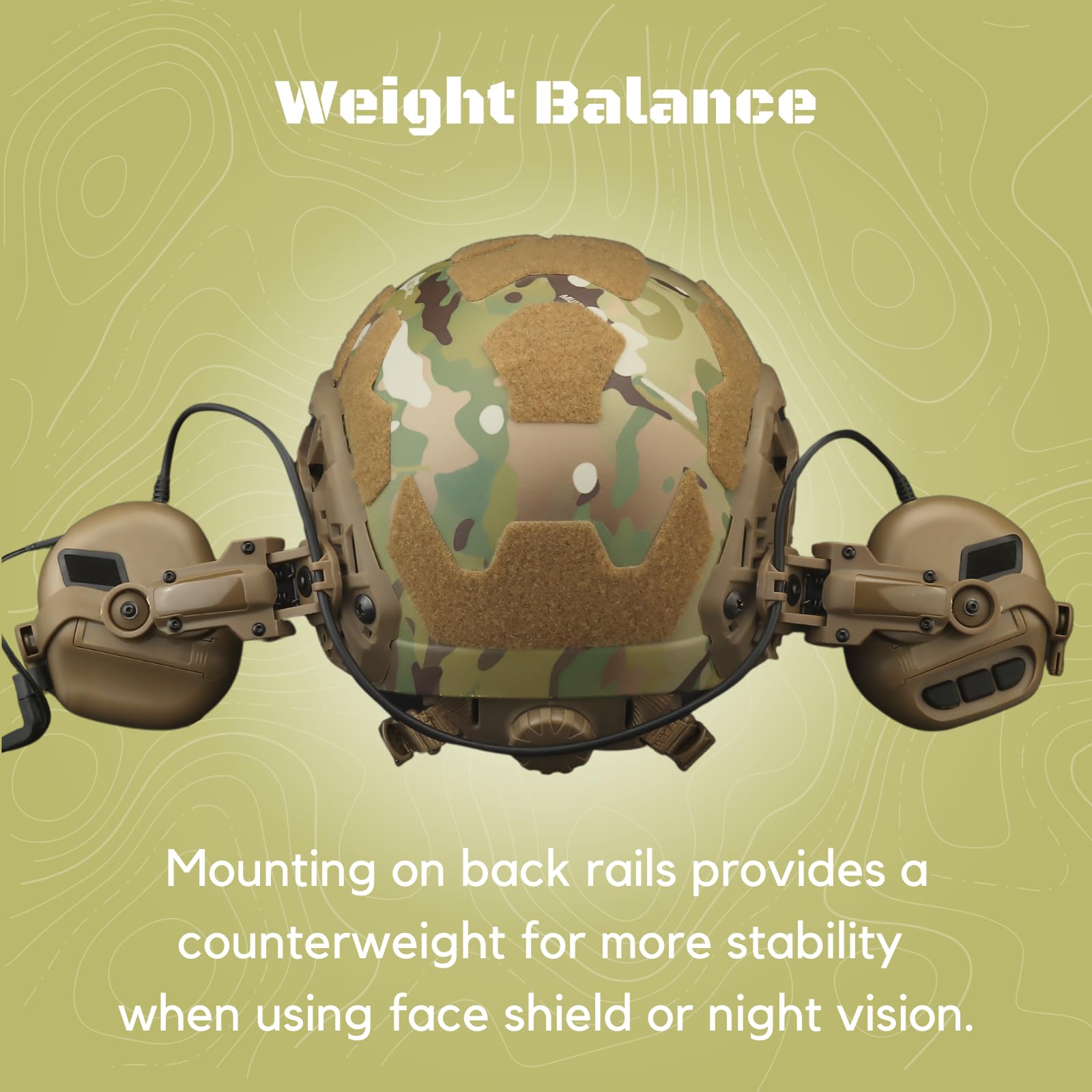 Free-Angle Tactical Headset Rail Mount - Compatible with Earmor M32/M31, Team Wendy EXFIL/Flux, Ops-Core Fast Arc & M-Lok Helmets - Durable Airsoft Helmet Accessory for Military, Shooting & Tactical Training