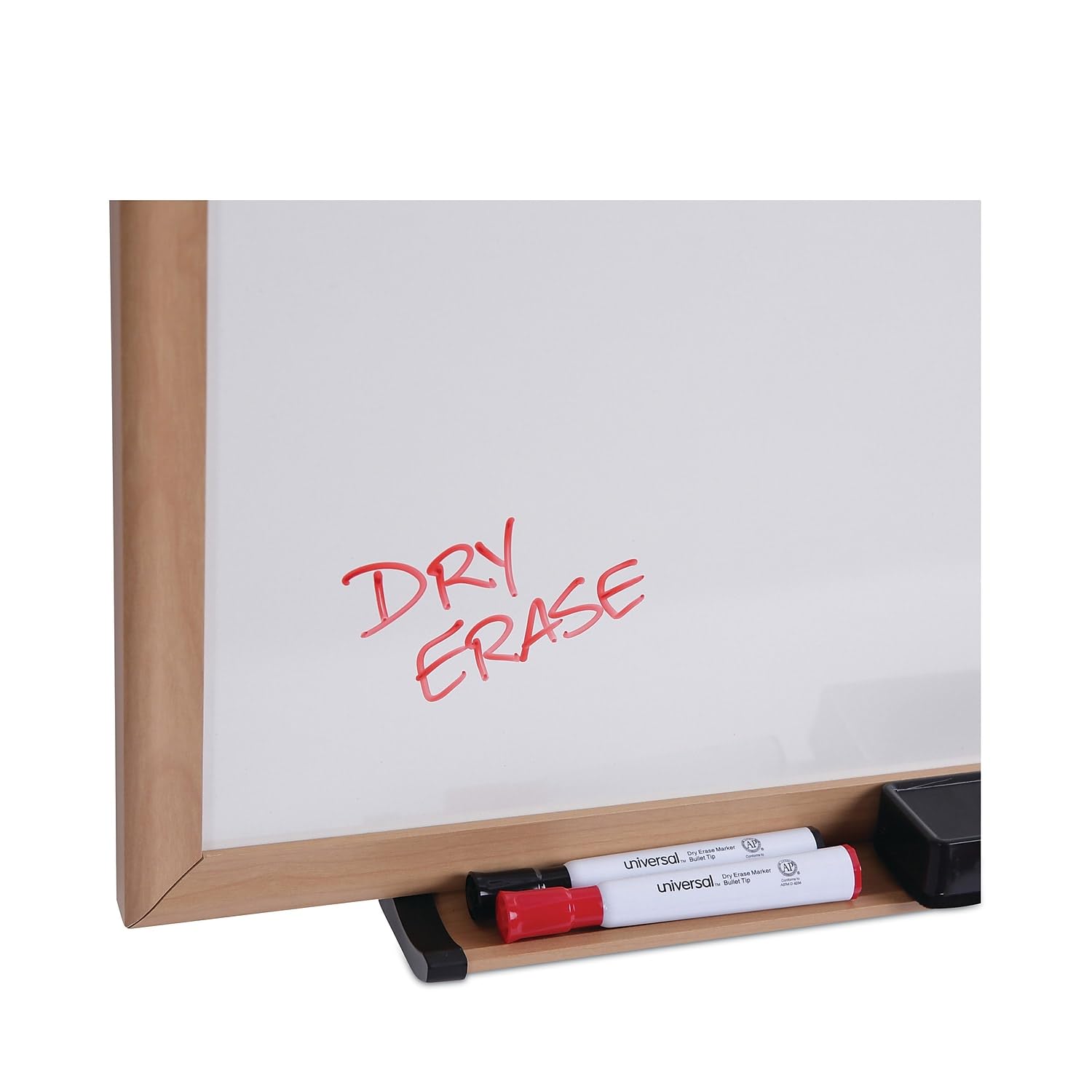 Universal 43621 White Melamine Dry-Erase Board 72x48 Inches with Oak Frame - Perfect for Office Meetings, Classroom Teaching & Home Organization