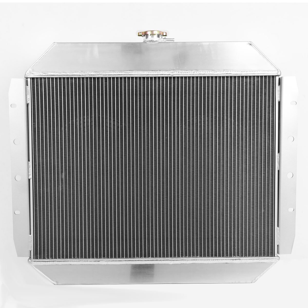 DNA Motoring RA+FS-F10068-2 Dual Core 2-Row Aluminum Radiator with Fan Shroud - Fits 1968-1979 Ford F-100 F-150 F-250 Pickup Trucks & 1978-1979 Bronco SUVs - High Performance Cooling Upgrade for Off-Road & Towing