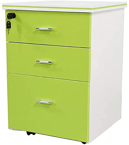 3-Tier Rolling File Cabinet with Lock - Solid Wood Mobile Storage Organizer for Office & Home - Perfect for Documents, Magazines, and Office Supplies Storage