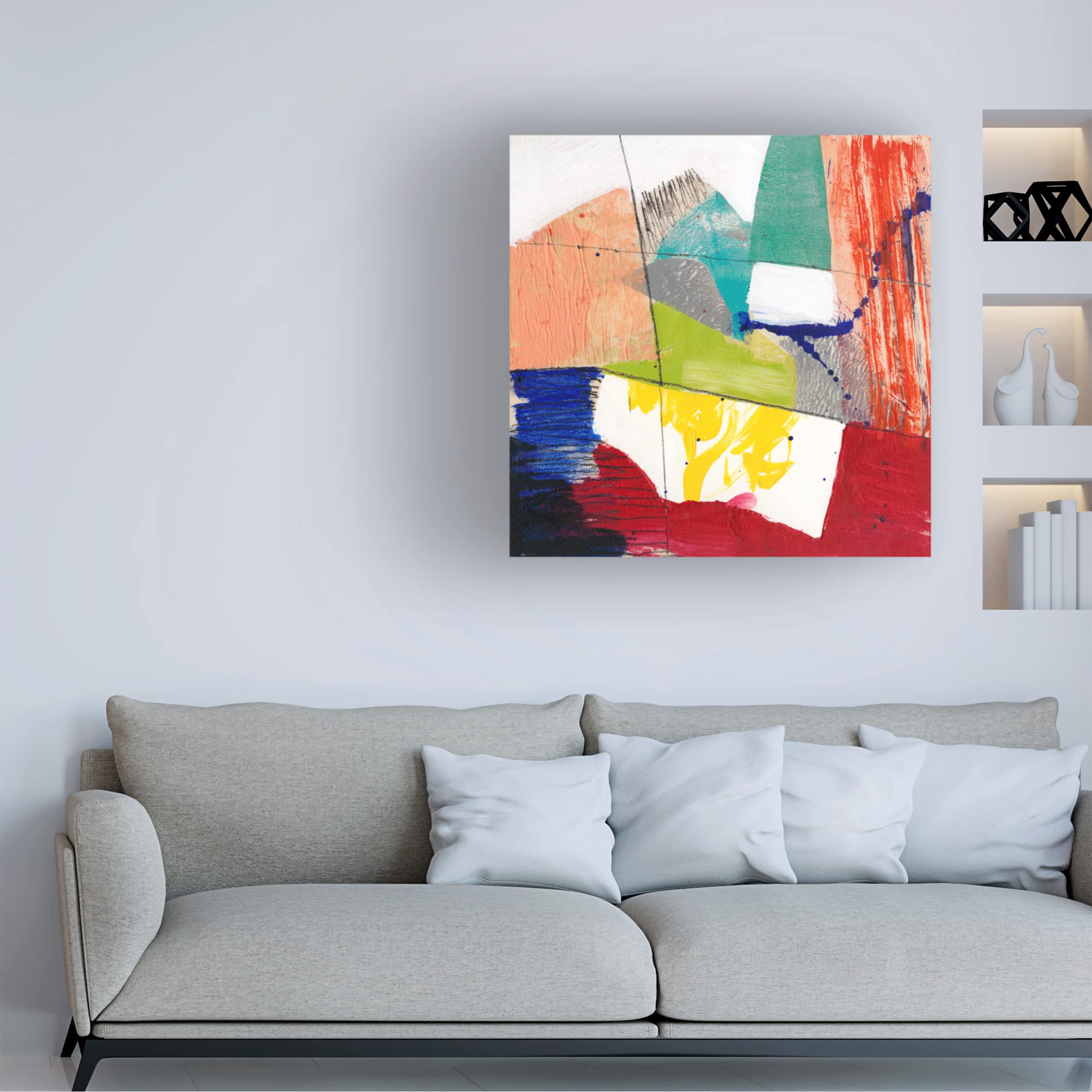Jennifer Goldberger 'Bright Composition II' Canvas Wall Art - Modern Abstract Painting for Living Room, Bedroom & Office Decor