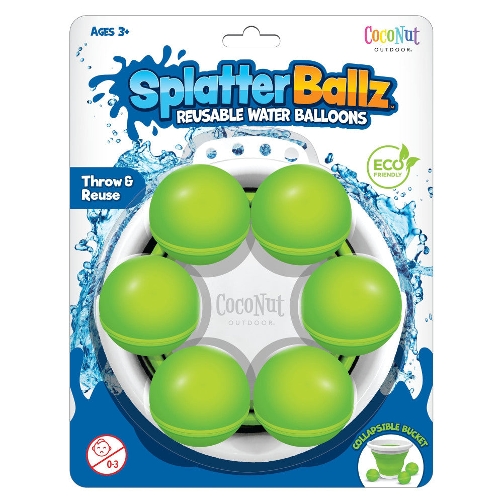 Coconut Outdoor SplatterBallz Magnetic Water Balloon Battle Kit - Green | Fun Outdoor Water Games for Kids Ages 5+ | Perfect for Backyard Parties, Summer Activities & Family Gatherings