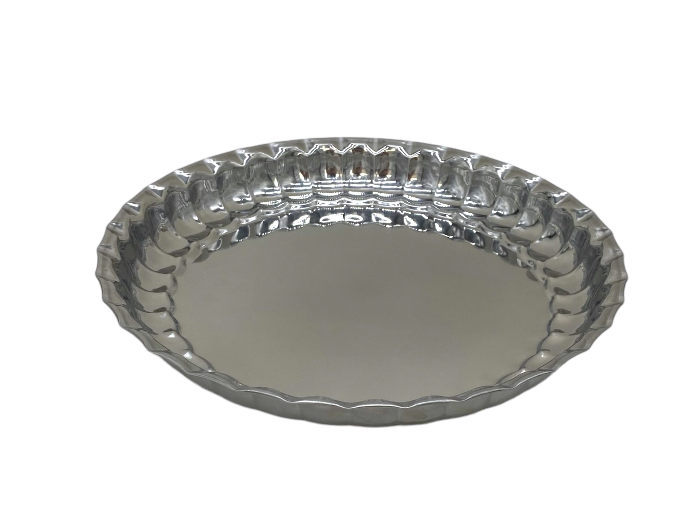11.75x2 Inch Round Silver Serving Tray - Elegant Party Platter for Appetizers, Desserts & Entertaining
