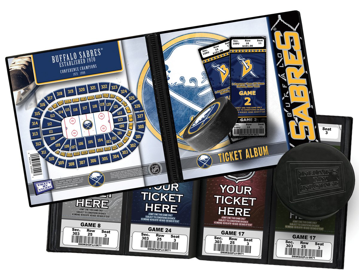 Buffalo Sabres NHL Ticket Album - Collectible Hockey Memorabilia for Fans | Perfect for Game Day, Sports Bars & Man Caves