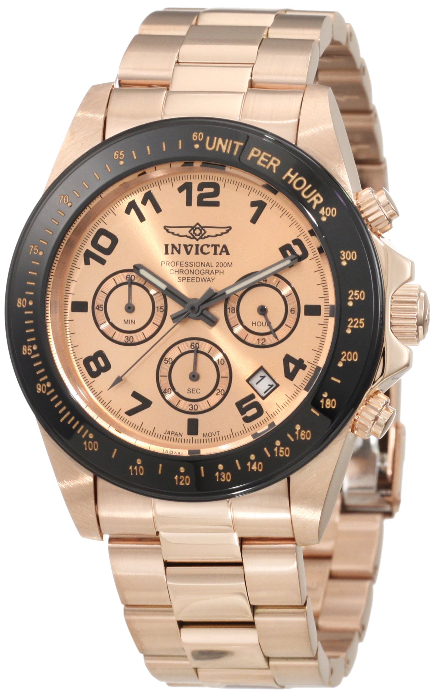 Invicta Men's 10705BBB Speedway Chronograph Watch - 18k Rose Gold Ion-Plated Stainless Steel, Rose Tone Dial - Perfect for Business, Formal Events & Luxury Gifts