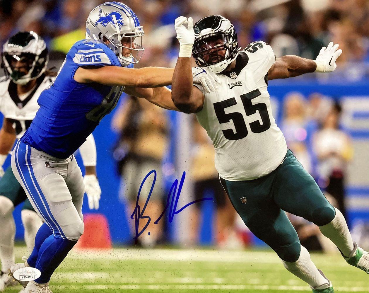 Brandon Graham Autographed 11x14 Philadelphia Eagles vs Detroit Lions Photo with JSA Certificate - Perfect for Eagles Fans, Sports Memorabilia Collectors & Man Cave Decor