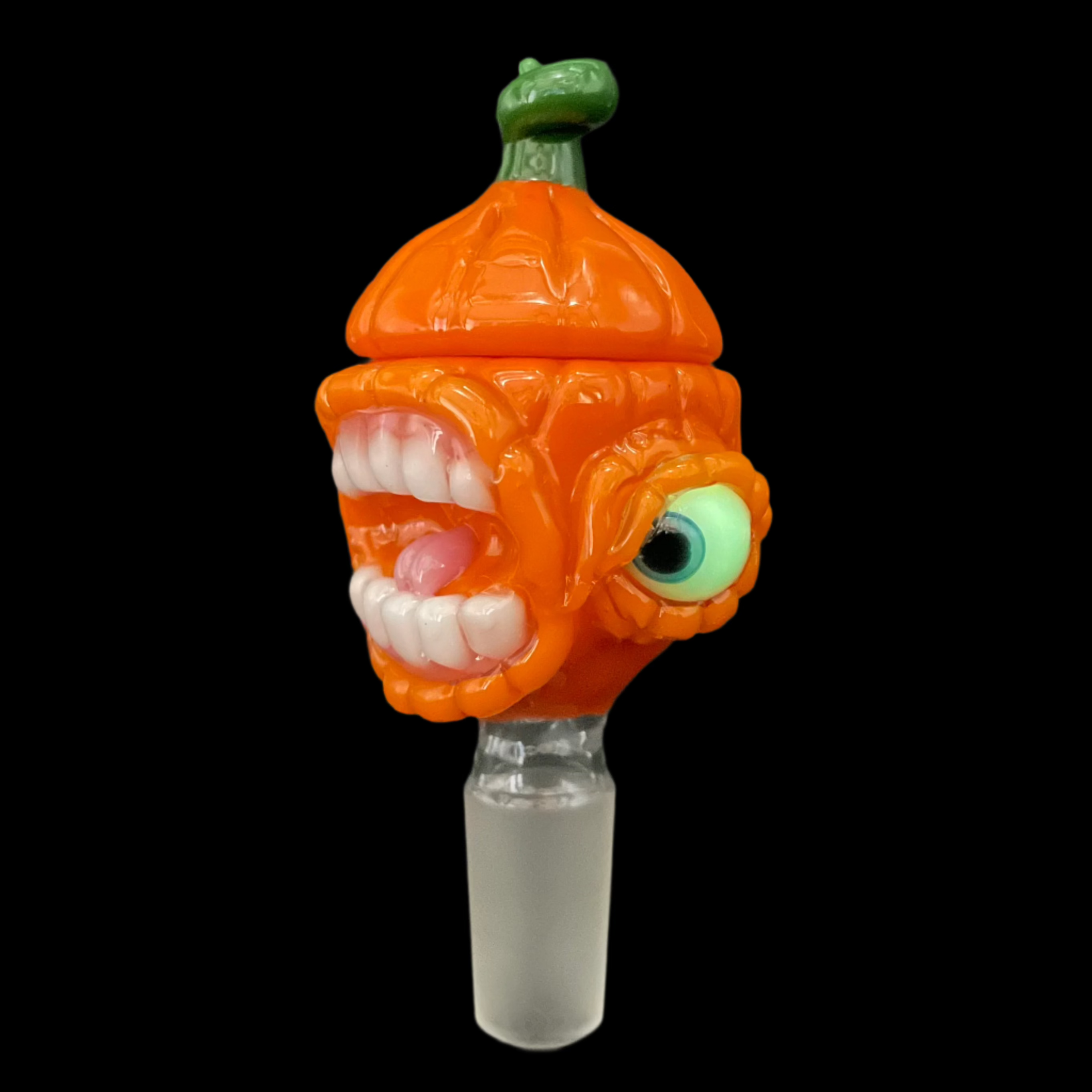 14mm Pumpkin Glass Slide with Cap - Perfect for Smoking Accessories & Dab Rigs - Ideal for Concentrates, Herbs & Essential Oils