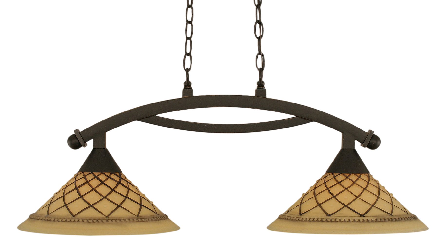 Toltec Lighting 872-DG-7182 2-Light Island Pendant with 12