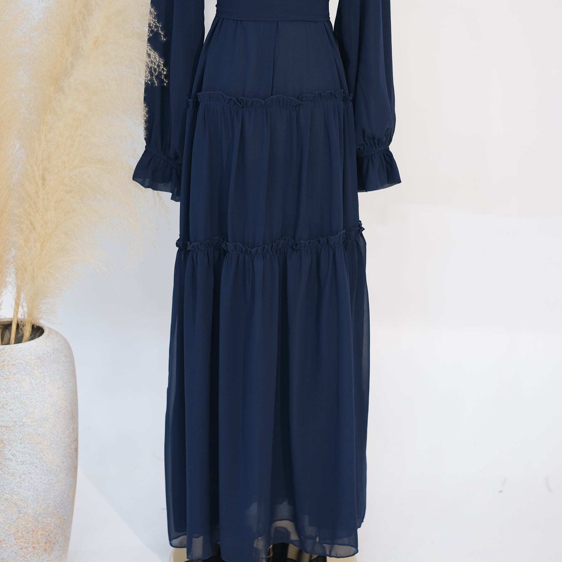 Molly Prairie Chiffon Maxi Dress for Women - Flowy Long Summer Dress in Light Blue | Perfect for Beach Vacations, Weddings & Boho Fashion