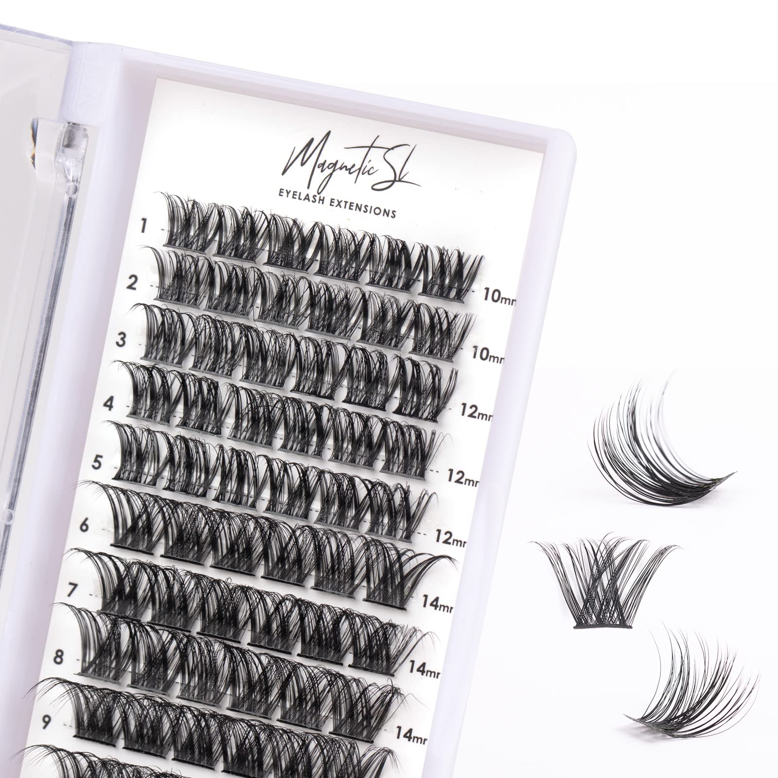 72 Cluster Lashes - DIY Wispy Fluffy Eyelash Extension Kit with 10-16mm C/D Curl, Reusable False Eyelashes for Natural Look (DM01) | Perfect for Bridal, Party & Everyday Glam Makeup