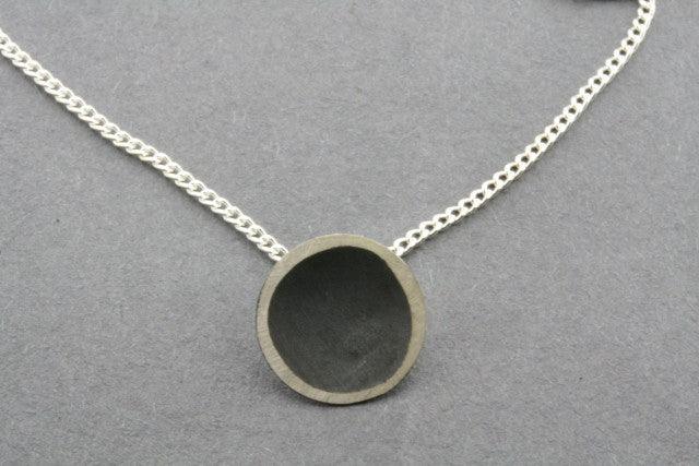 Oxidized Silver Disc Necklace for Women - Handmade Boho Jewelry - Perfect for Layering, Everyday Wear & Special Occasions