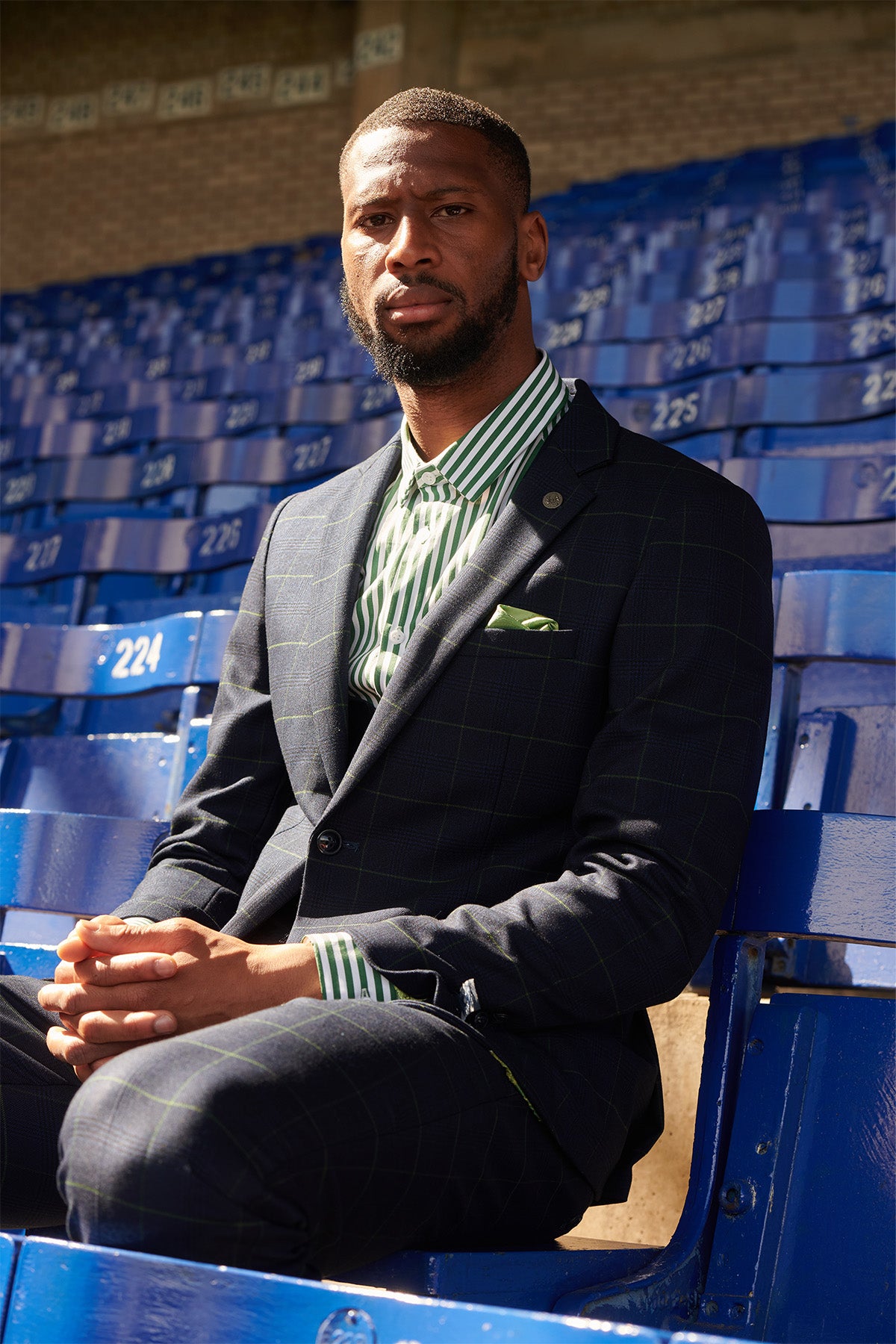Everton FC Beto Navy Green Check Two-Piece Suit | Official Licensed Football Outfit for Matchday, Parties & Cosplay
