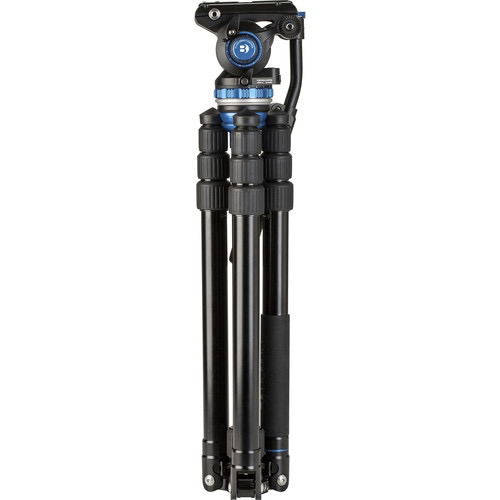 Benro A3883 Travel Angel Aero Video Tripod Kit with Levelling Column & S6PRO Head - Lightweight Aluminum Tripod for Travel Photography, Vlogging & Outdoor Shooting