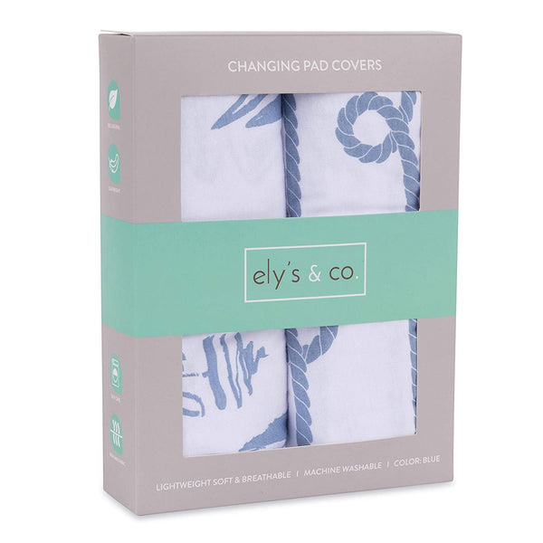 Ely's & Co. Soft Cotton Cradle Sheet & Changing Pad Cover Set - 2 Pack for Baby Nursery, Bassinet & Diaper Changing Station
