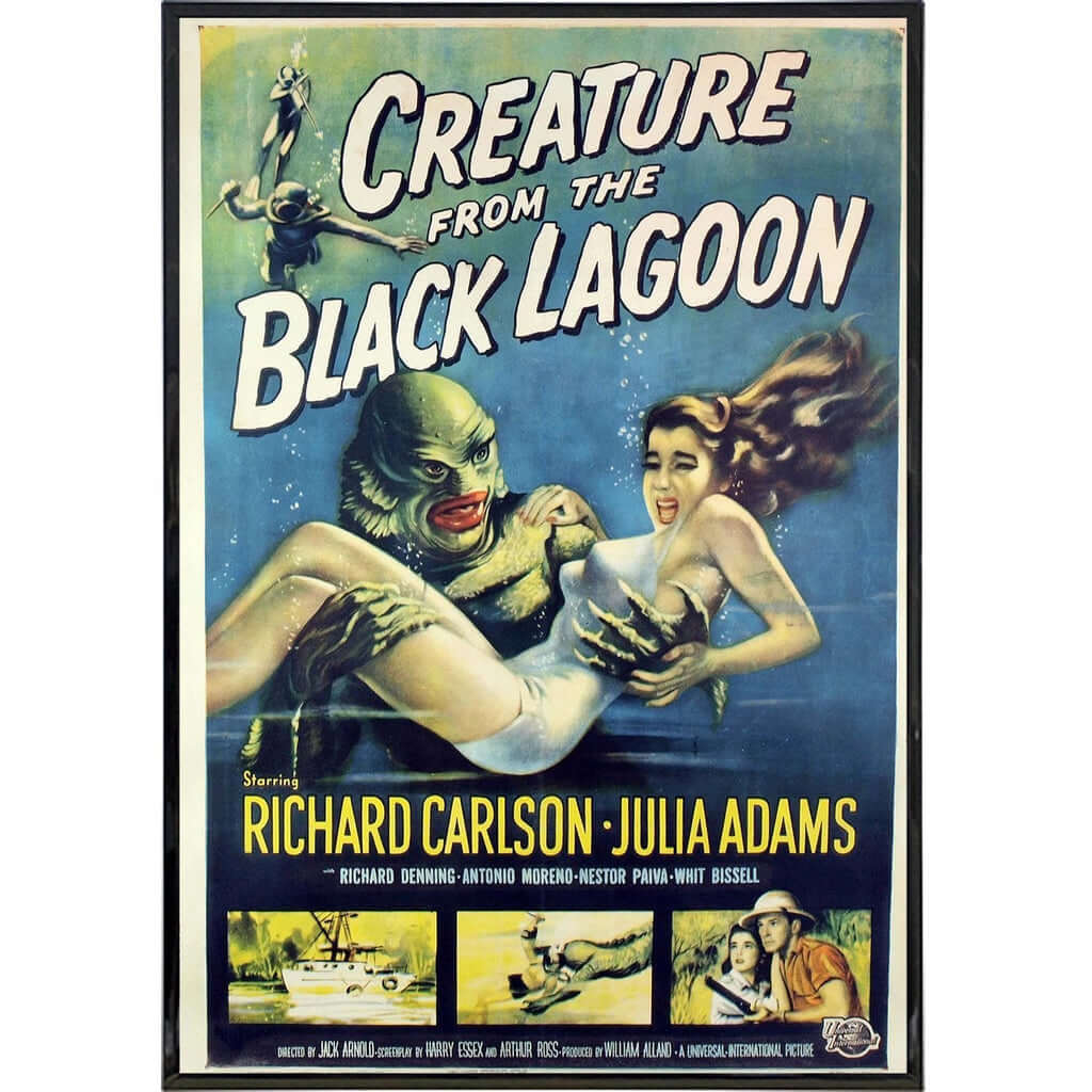 Vintage Creature from the Black Lagoon Movie Poster Print - Classic Horror Film Wall Art Decor for Home Theater, Office & Man Cave