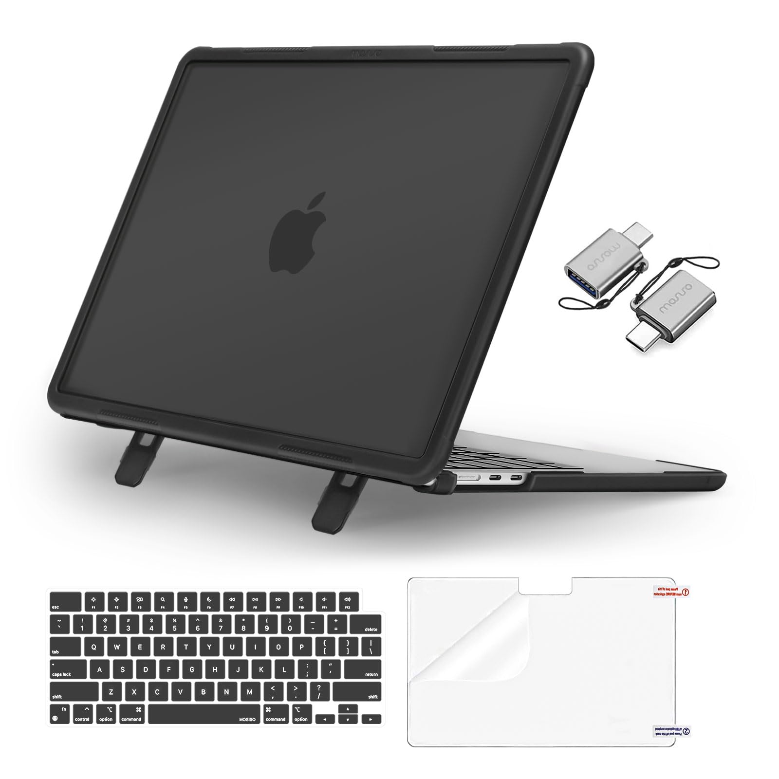 MOSISO MacBook Air 13 inch Case 2025-2022 M4/M3/M2 Models (A3240/A3113/A2681) - Heavy Duty Protective Hard Shell with Built-in Kickstand, Keyboard Cover & Screen Protector - Compatible with MacBook Air 13.6