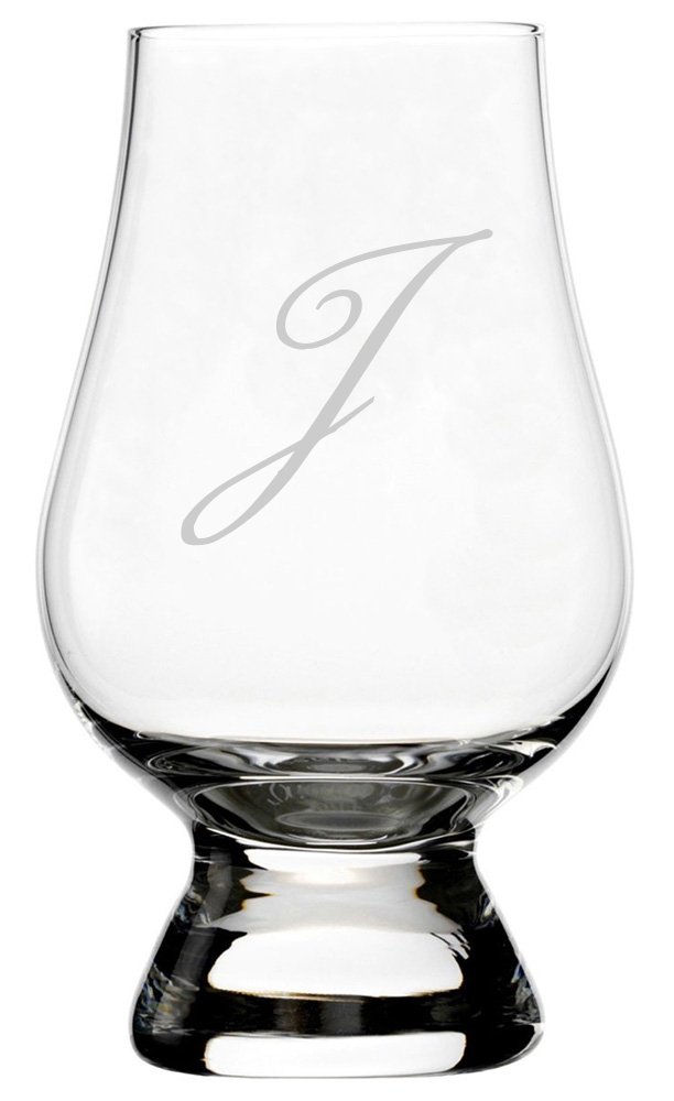 Monogram Crystal Whisky Glass - Letter J for Glencairn | Elegant Barware Gift