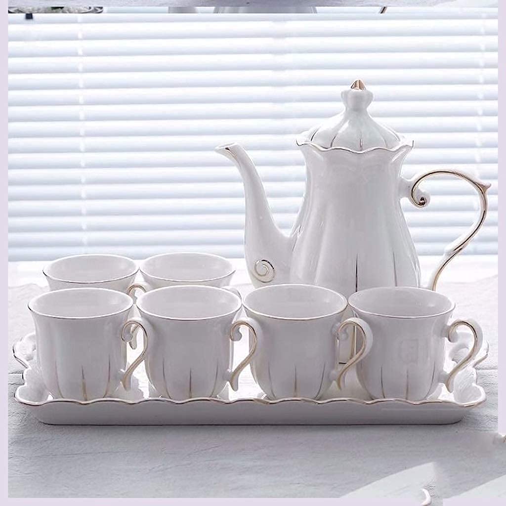 Nordic Ceramic Tea Set - Elegant European Style Teacups & Saucers for Home Living Room | Perfect for Afternoon Tea, Family Gatherings & Gifts