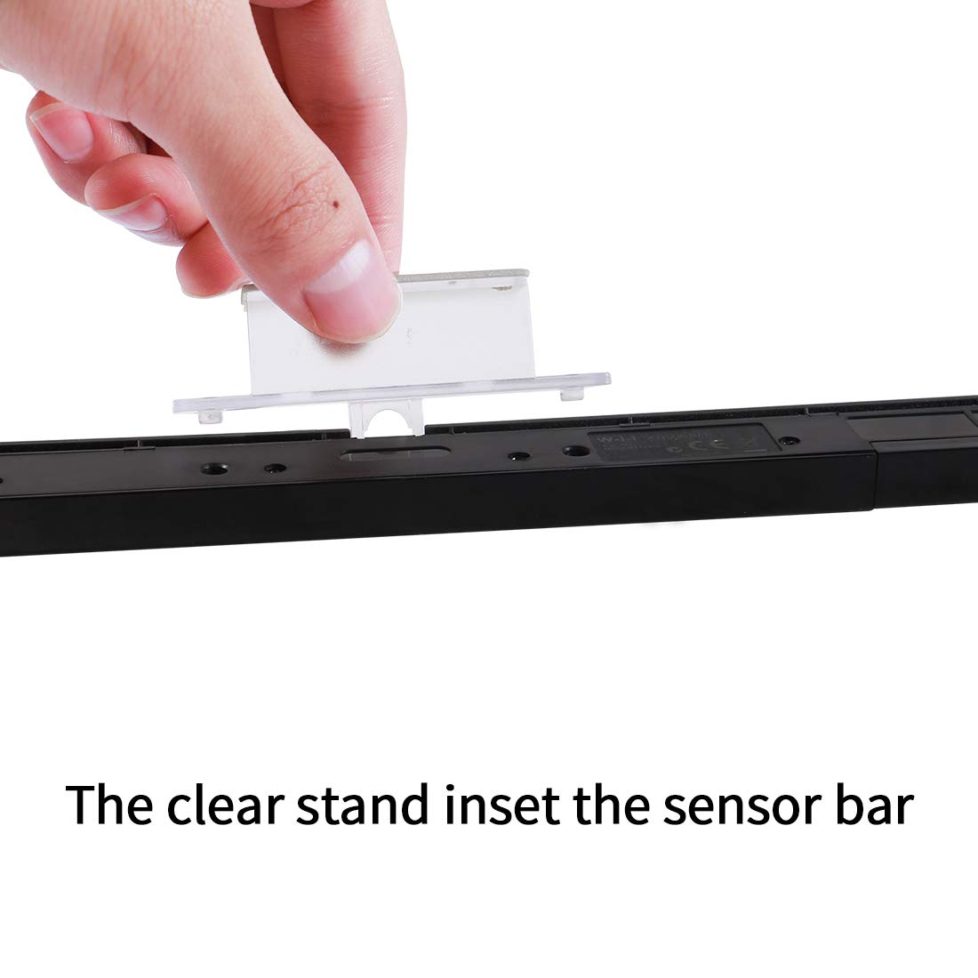 Aokin USB Sensor Bar for Wii & Wii U - Replacement Wired Infrared Ray Sensor with Clear Stand (Silver/Black) | Perfect for Gaming, Motion Control & Home Entertainment Systems