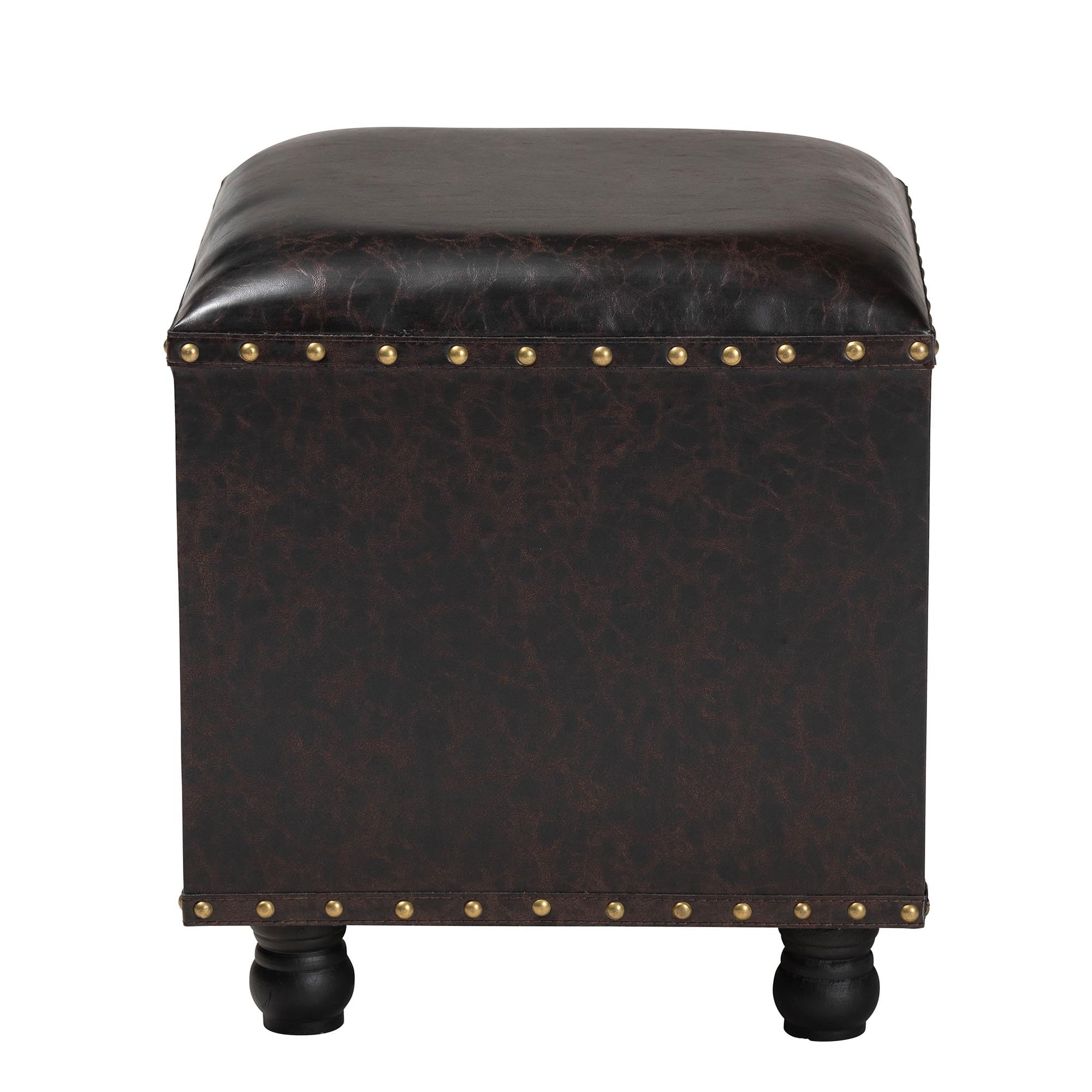 Baxton Studio Dark Brown Ottoman - Modern Footrest & Extra Seating for Living Room, Bedroom & Office - One Size Fits All
