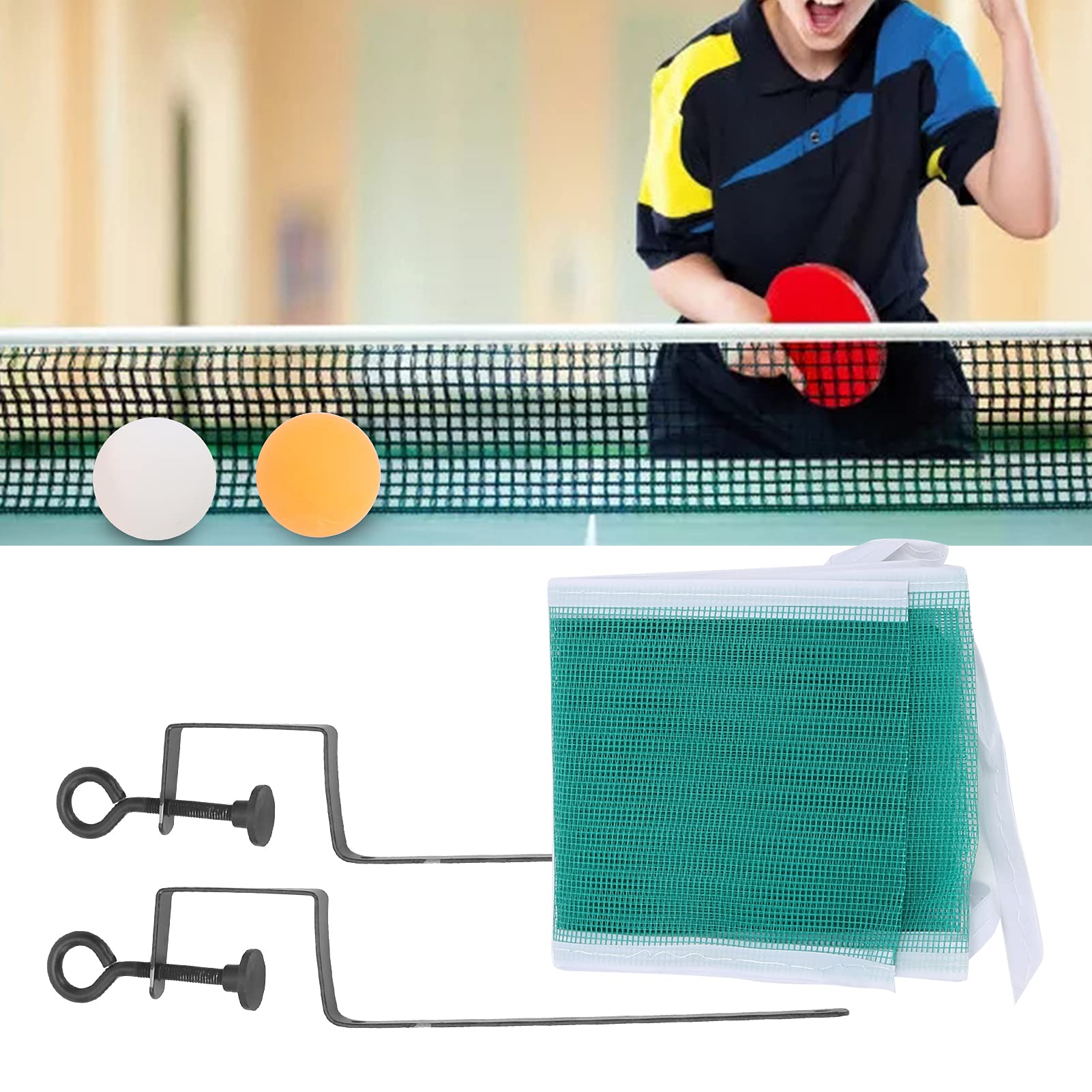 Premium Table Tennis Net Set with Posts & Mesh Balls - Professional Indoor/Outdoor Ping Pong Equipment for Backyard, Garage & Game Room Play