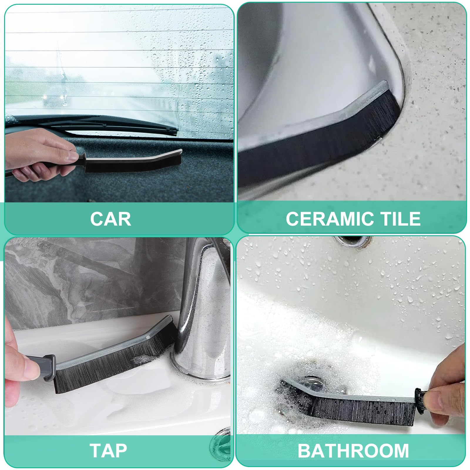 **Hard Bristle Crevice Cleaning Brush Set (4+2Pcs) – Multi-Purpose Gap & Grout Brush for Kitchen, Bathroom, Tile, Sink & Hard-to-Reach Areas – Heavy Duty Cleaning Tool for Home & Office**