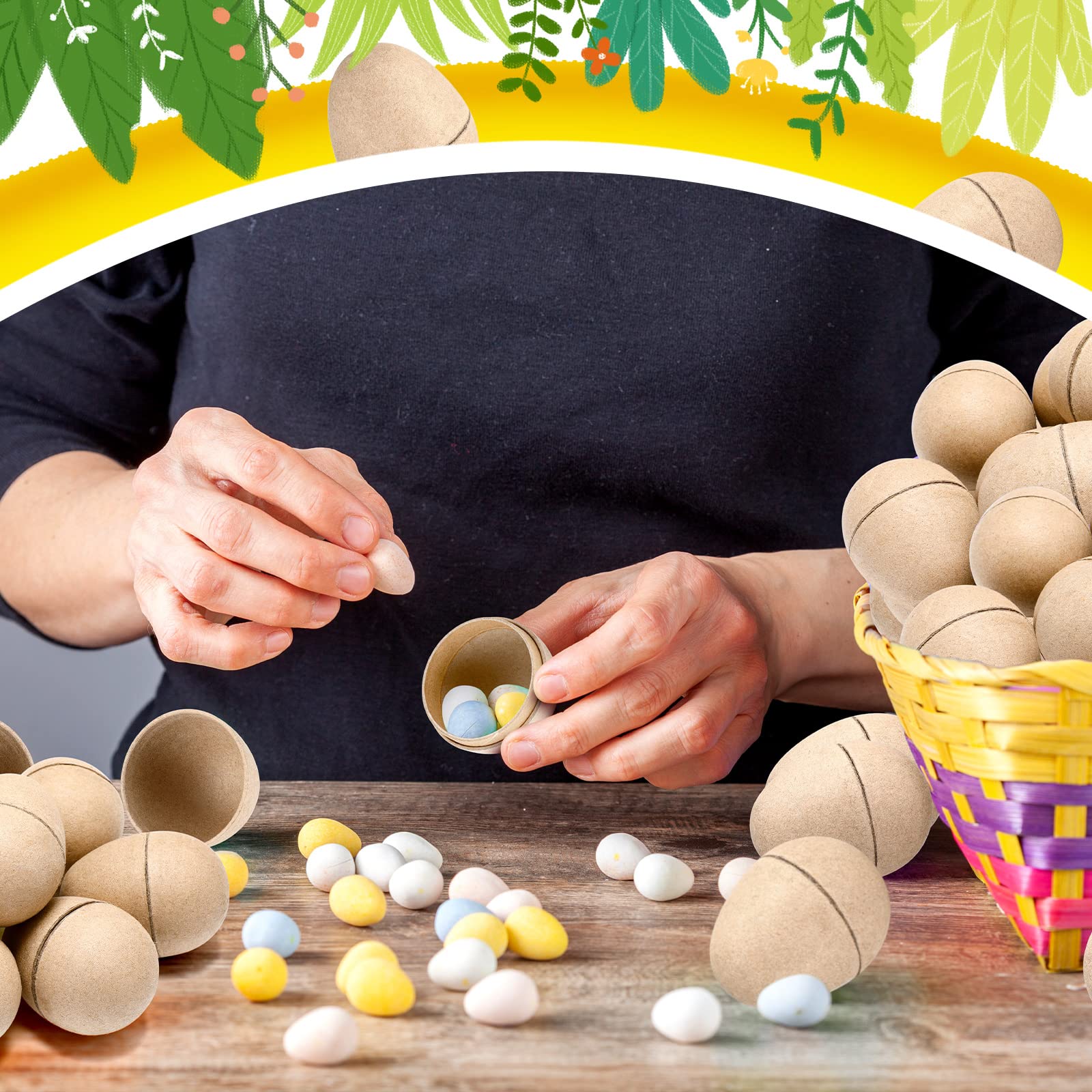 200-Piece DIY Paper Mache Easter Eggs Bulk - 2.95