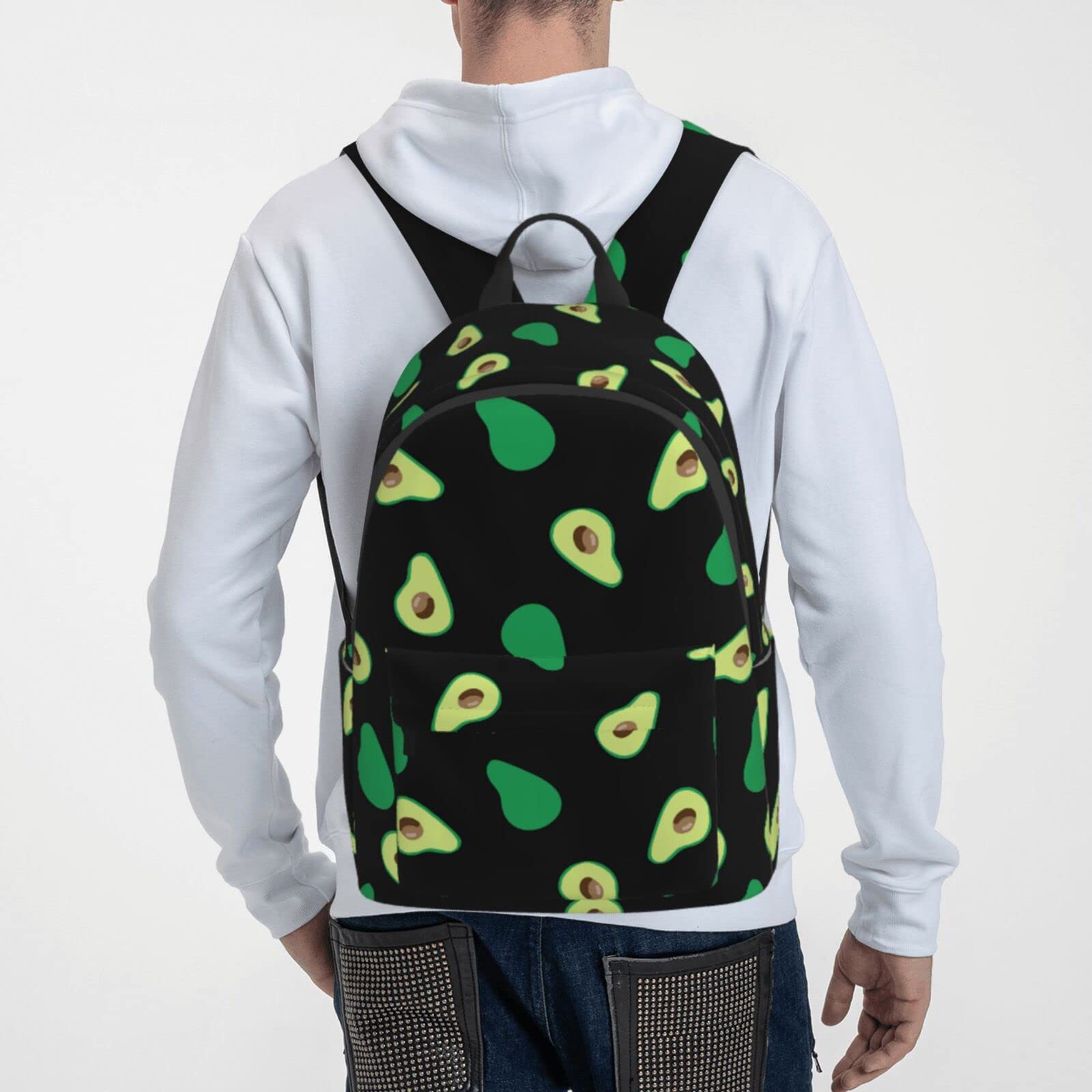 Delerain 16 Inch Laptop Backpack - Stylish Avocado Print School Bookbag, Travel Daypack & Shoulder Bag for Men & Women - Perfect for College, Work, Commuting & Outdoor Adventures