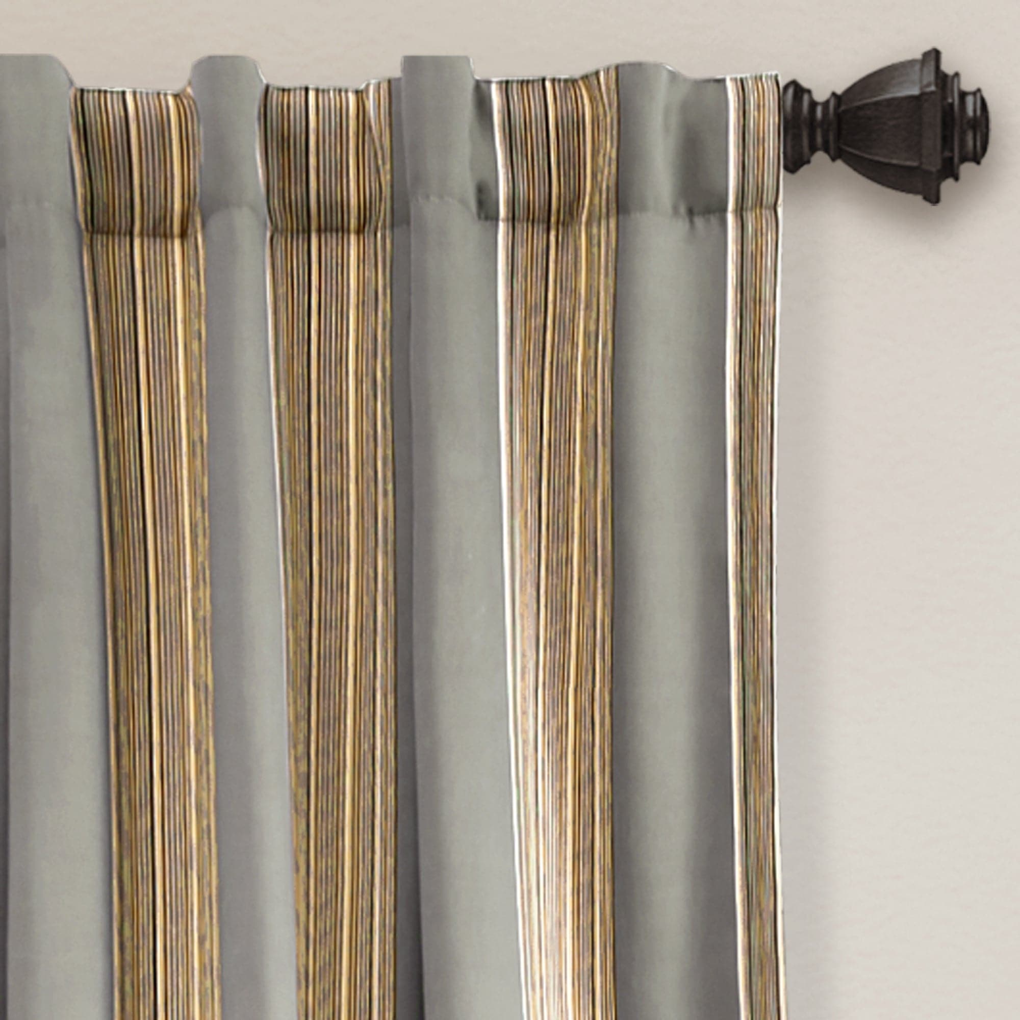 Julia Stripe Light Filtering Window Curtains Set - Soft Sheer Drapes for Living Room, Bedroom & Nursery - Blackout & UV Protection