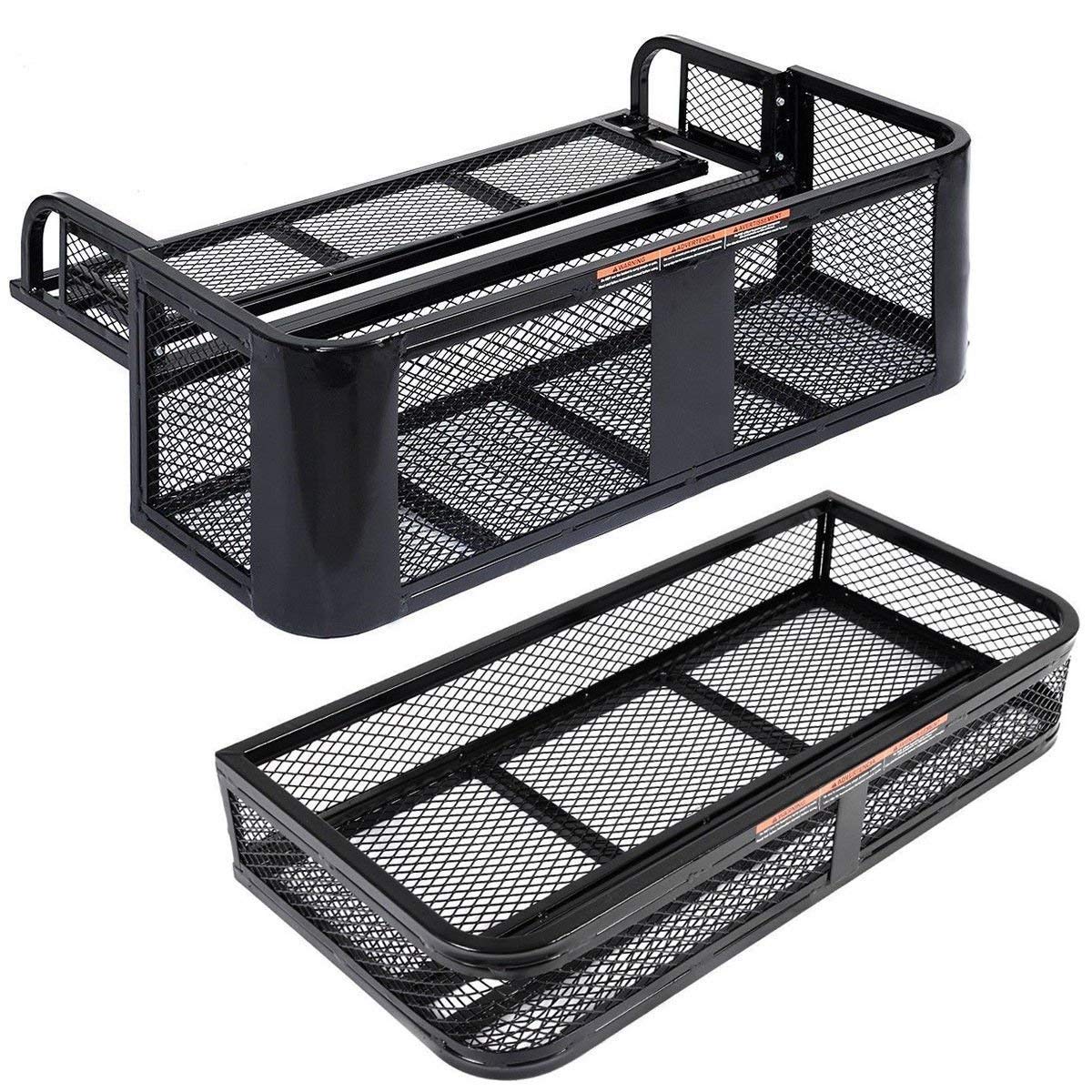 Heavy-Duty Universal ATV/UTV Front & Rear Cargo Rack - Steel Mesh Storage Basket with Detachable Design | Perfect for Hunting, Camping & Off-Road Adventures
