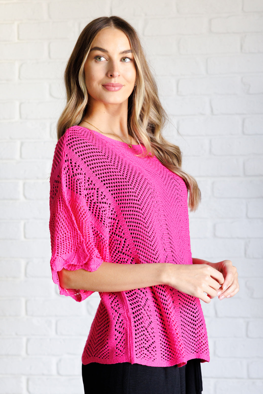 Stylish Open Knit Top for Women - Breathable Loose Fit Summer Blouse - Perfect for Casual Outings, Beach Vacations & Boho Fashion