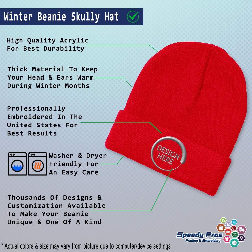 Men's & Women's Winter Beanies - Chicago Illinois USA Native Embroidery Acrylic Skull Cap (One Size Fits All) - Perfect for Cold Weather, Outdoor Activities & Urban Fashion